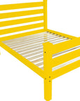 Yellow Solid Wood Queen Bed Frame