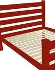 Red Solid Wood Queen Bed Frame