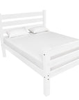 White Solid Wood Queen Bed Frame