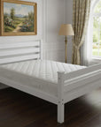White Solid Wood Queen Bed Frame