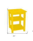28" Yellow Solid Wood Nightstand