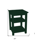 28" Dark Green Solid Wood Nightstand