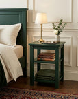 28" Dark Green Solid Wood Nightstand