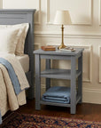 28" Gray Solid Wood Nightstand