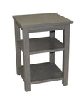 28" Gray Solid Wood Nightstand