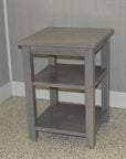 28" Gray Solid Wood Nightstand