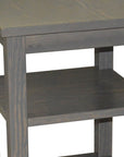 28" Gray Solid Wood Nightstand