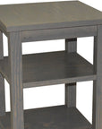 28" Gray Solid Wood Nightstand