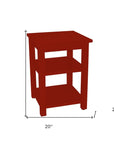 28" Red Solid Wood Nightstand
