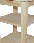 28" Tan Solid Wood Nightstand