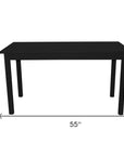 60" Black Solid Wood Dining Table