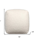 18" Beige Polyester Cube Outdoor Pouf Ottoman