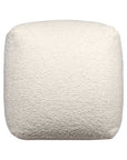 18" Beige Polyester Cube Outdoor Pouf Ottoman