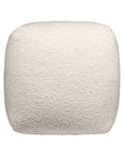 18" Beige Polyester Cube Outdoor Pouf Ottoman