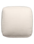 18" Beige Polyester Cube Outdoor Pouf Ottoman