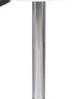 24" White and Silver Rounded Wood and Iron Bar Table