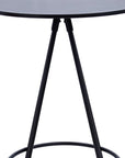 31" Black Rounded Wood and Iron Bar Table