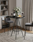 31" Black Rounded Wood and Iron Bar Table