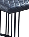47" Dark Gray and Black Faux Leather Upholstered Dining Bench