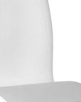 Set of Two White And Silver Faux Leather And Metal Swivel Dining Side Chairs