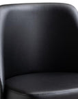 Black and Gold Faux Leather Adjustable Height Swivel Rolling Office Chair