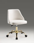 Black and Gold Faux Leather Adjustable Height Swivel Rolling Office Chair