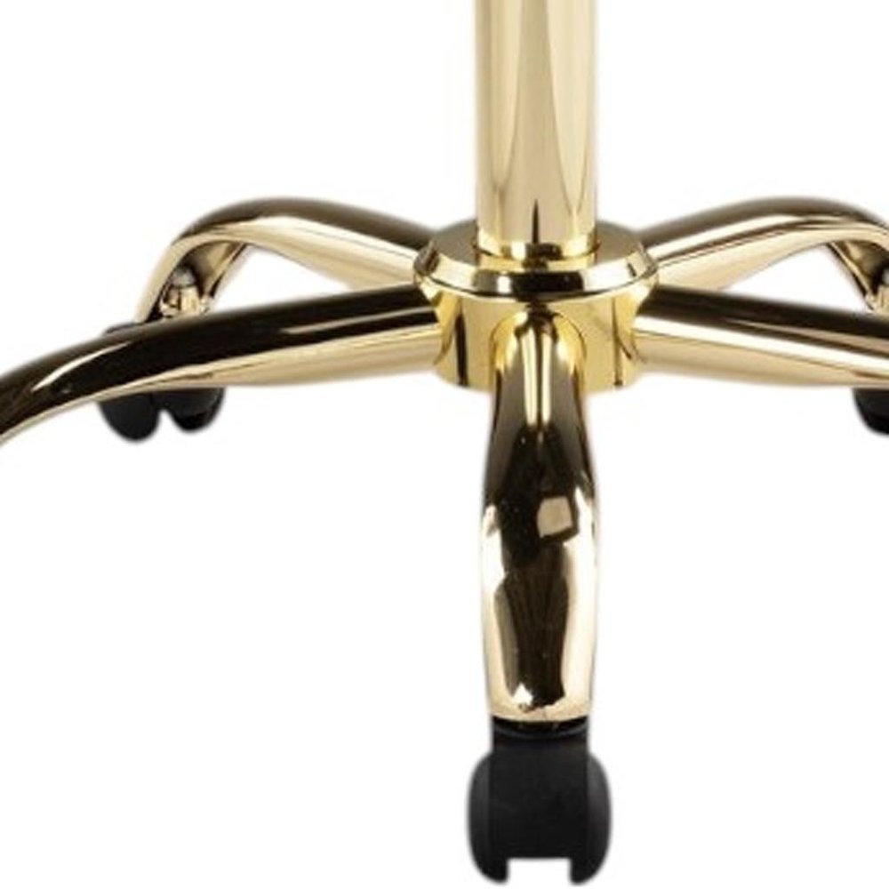 Black and Gold Faux Leather Adjustable Height Swivel Rolling Office Chair