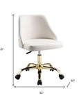 Black and Gold Faux Leather Adjustable Height Swivel Rolling Office Chair