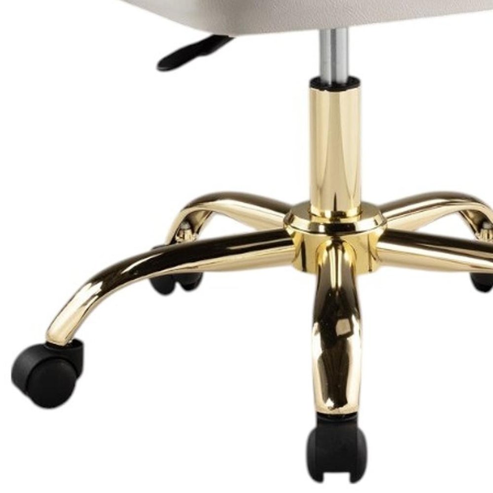 Black and Gold Faux Leather Adjustable Height Swivel Rolling Office Chair