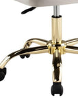Black and Gold Faux Leather Adjustable Height Swivel Rolling Office Chair