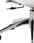 White and Silver Adjustable Height Swivel Rolling Office Chair