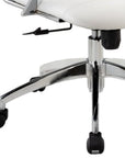 White and Silver Adjustable Height Swivel Rolling Office Chair