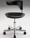 Black and Silver Adjustable Height Swivel Rolling Conference Office Chair