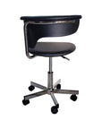 Black and Silver Adjustable Height Swivel Rolling Conference Office Chair