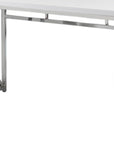 47" White and Silver Wood and Metal Computer Desk