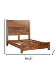 Three Piece Brown Solid Wood Bedroom Set