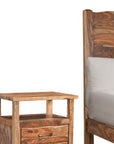 Three Piece Brown Solid Wood Bedroom Set