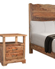 Three Piece Brown Solid Wood Bedroom Set
