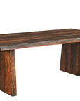 Nine Piece Brown Solid Wood Dining Set with Eight Chairs