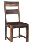 Nine Piece Brown Solid Wood Dining Set with Eight Chairs