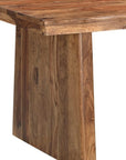 Seven Piece Brown Solid Wood Dining Set with Six Chairs