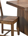 Seven Piece Brown Solid Wood Dining Set with Six Chairs