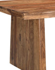 Nine Piece Brown Solid Wood Dining Set with Eight Chairs