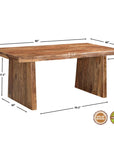 Nine Piece Brown Solid Wood Dining Set with Eight Chairs