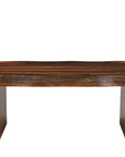 Set of Two Dark Brown Solid Wood Sled Furniture Set