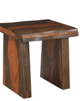 Set of Two Dark Brown Solid Wood Sled Furniture Set