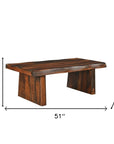 Set of Two Dark Brown Solid Wood Sled Furniture Set