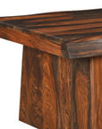 Set of Two Dark Brown Solid Wood Sled Furniture Set