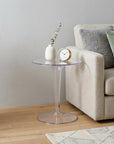 20" Clear Heavy Duty Plastic Indoor Outdoor Round Pedestal End Table