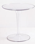 20" Clear Heavy Duty Plastic Indoor Outdoor Round Pedestal End Table